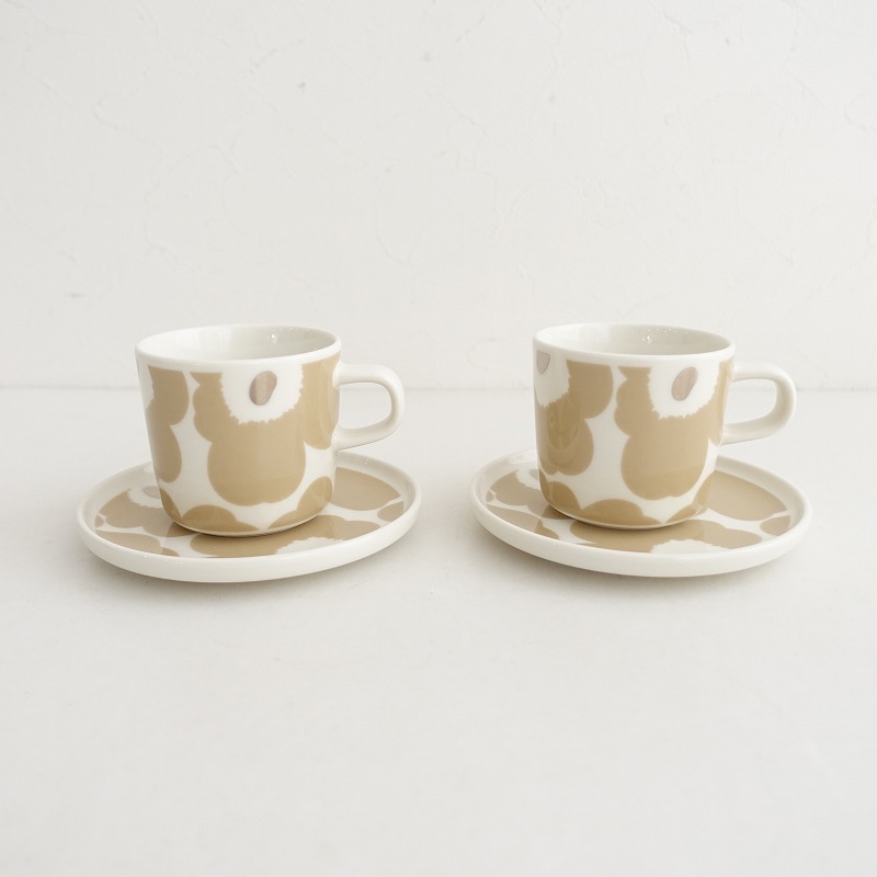 【北歐】美品/定価1.3萬/マリメッコ*UNIKKO マグカップ＆プレートセット*コーヒーカップ＆ソーサー【陶器】(wa87-2406-31)【10H42】