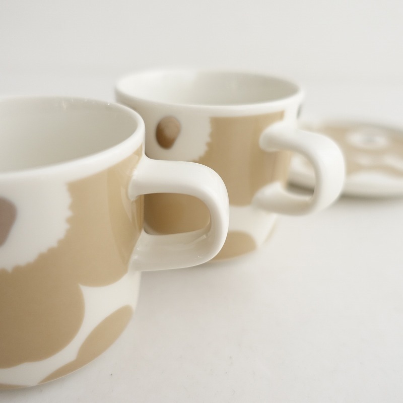 【北歐】美品/定価1.3萬/マリメッコ*UNIKKO マグカップ＆プレートセット*コーヒーカップ＆ソーサー【陶器】(wa87-2406-31)【10H42】