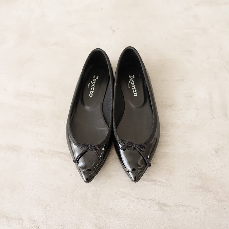  Repetto repetto * балетки 35/22* черный чёрный po Inte dotu туфли-лодочки pa палатка кожа лента обувь (ksh88-2408-173)[22I42a]