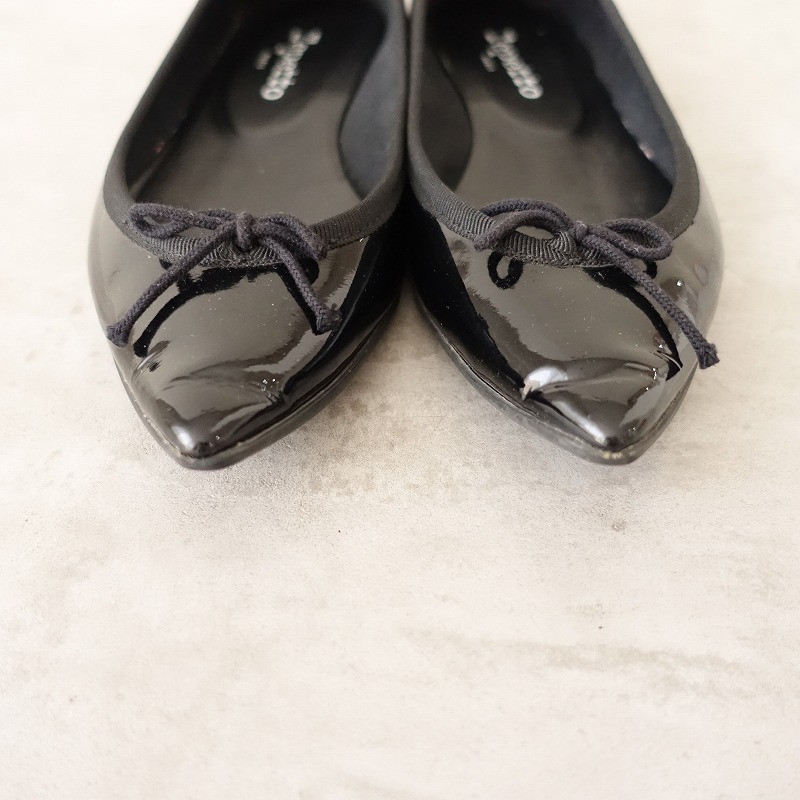  Repetto repetto * балетки 35/22* черный чёрный po Inte dotu туфли-лодочки pa палатка кожа лента обувь (ksh88-2408-173)[22I42a]