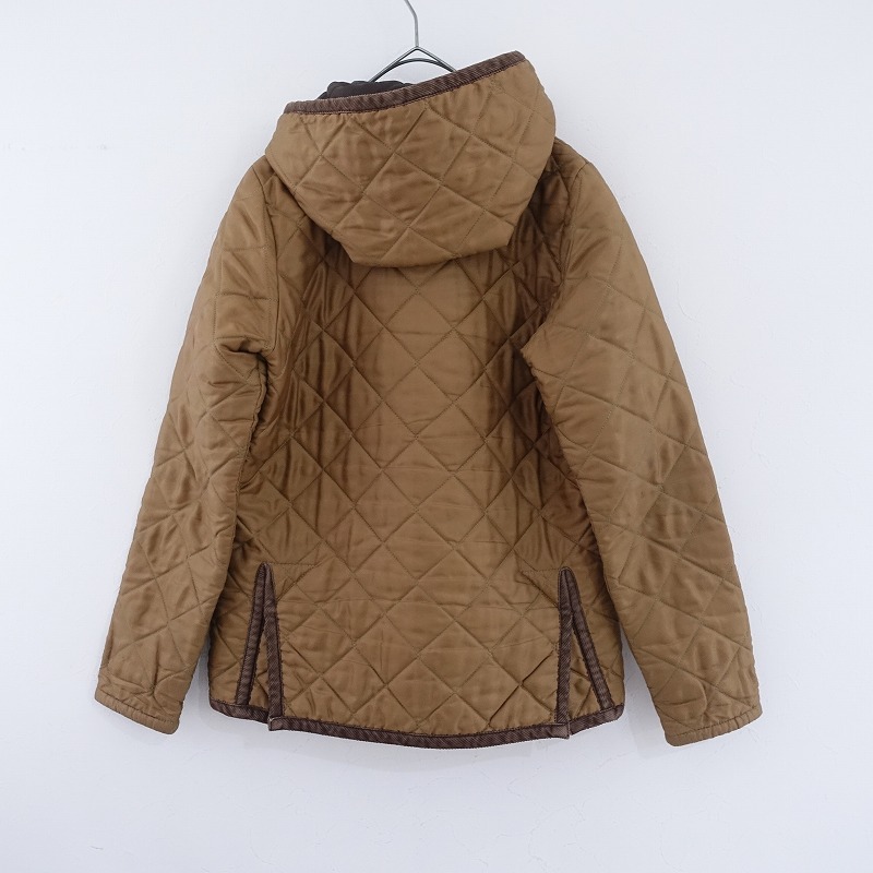 ラベンハム LAVENHAM *フード付キルティングジャケット*36中綿ブラウン羽織アウター上著(jk25-2410-45)【03J42】