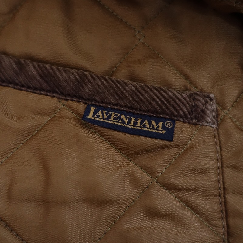 ラベンハム LAVENHAM *フード付キルティングジャケット*36中綿ブラウン羽織アウター上著(jk25-2410-45)【03J42】