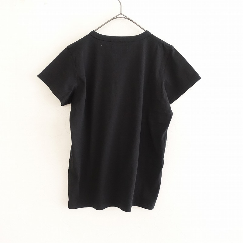 【美品】アニエスベー agnes b. *ハートプリントコットン半袖Tシャツ*1黒ブラックカットソーアニエスb.(33-2411-223)【90L42】