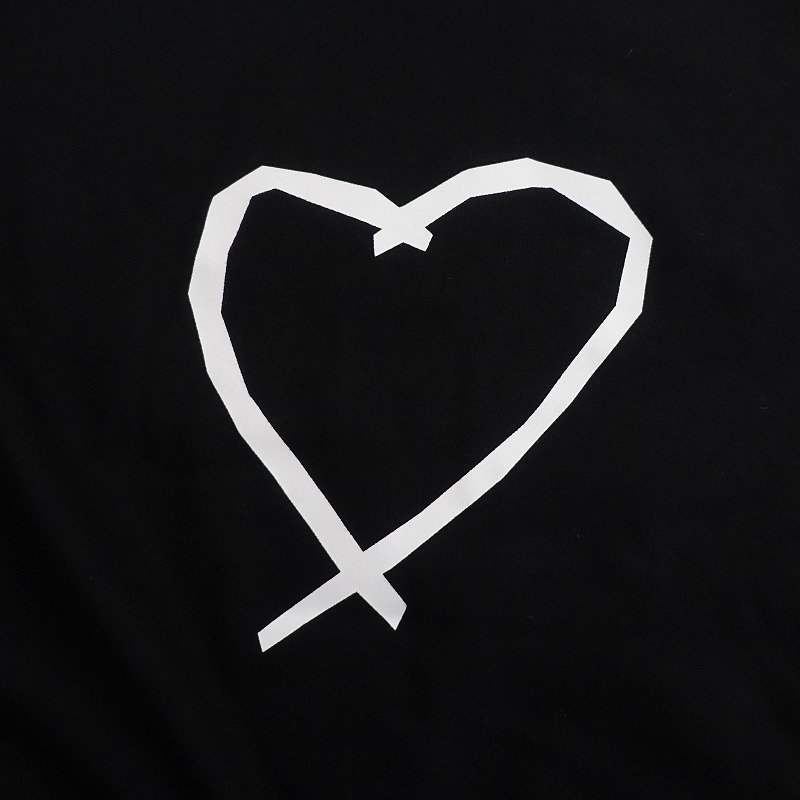 【美品】アニエスベー agnes b. *ハートプリントコットン半袖Tシャツ*1黒ブラックカットソーアニエスb.(33-2411-223)【90L42】