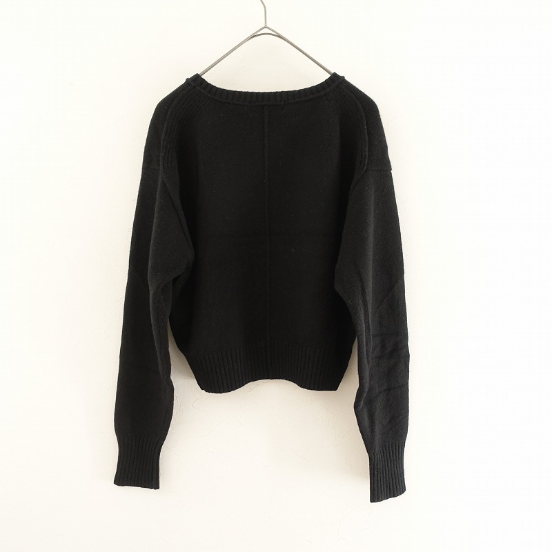 【2023AW/定価1.2萬(wàn)】スローブイエナ SLOBE IENA *ウールクルーネックセーター*ブラックニットプルオーバー(2-2411-430)【91L42】