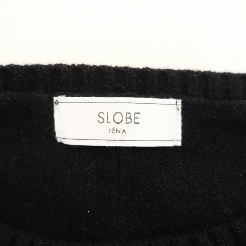 【2023AW/定価1.2萬(wàn)】スローブイエナ SLOBE IENA *ウールクルーネックセーター*ブラックニットプルオーバー(2-2411-430)【91L42】