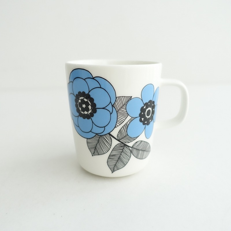 【北歐】マリメッコ marimekko *KESTIT ケスティト マグカップ*ブルーコップ食器キッチン【陶器】(wa23-2501-18)【30B52】