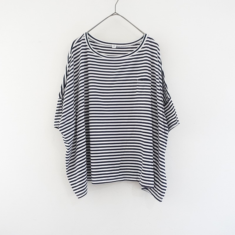 ジャーナルスタンダード ラックス JOURNAL STANDARD LUXE *コットンボーダー7分袖ワイドTシャツ*カットソー(33-2504-788)【32E52】