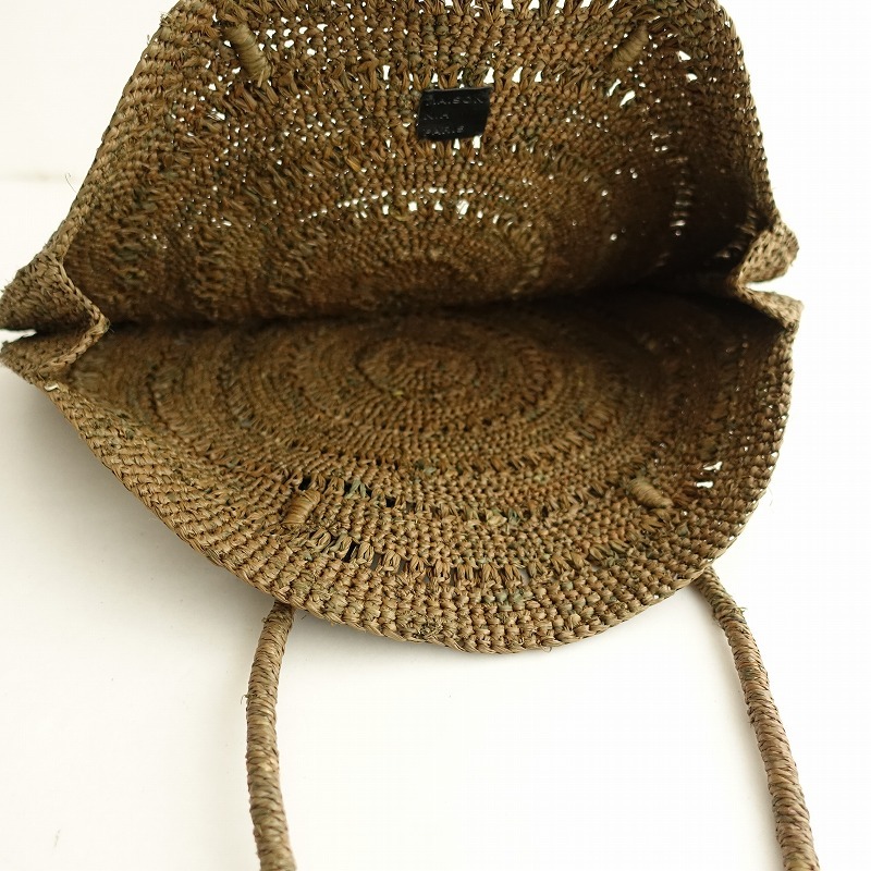 【美品】メゾンエヌアッシュパリ MAISON N.H PARIS *サークルバッグ*かごカゴ籠バスケットかばん鞄手提げ(ba85-2504-172)【52E52】