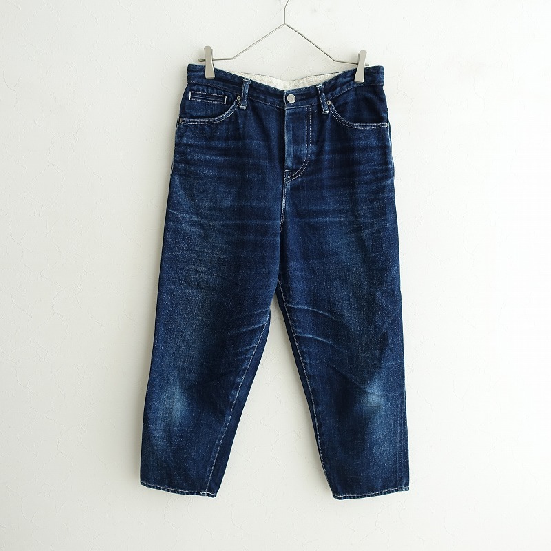 ミナペルホネン mina perhonen *always デニムパンツ*40綿麻インディゴ染ネイビー紺ジーンズジーパン(25-2503-223)【13E52】