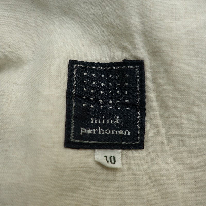 ミナペルホネン mina perhonen *always デニムパンツ*40綿麻インディゴ染ネイビー紺ジーンズジーパン(25-2503-223)【13E52】