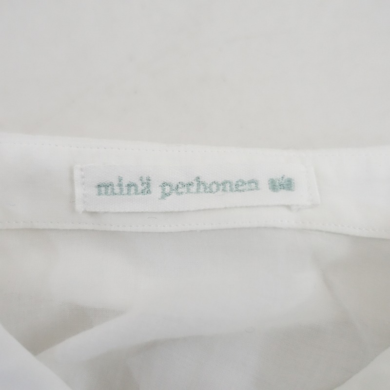 ミナペルホネン mina perhonen *sometimes lucky 刺しゅうブラウス*36薄手コットン綿シャツ半袖ホワイト(27-2503-103)【13E52】