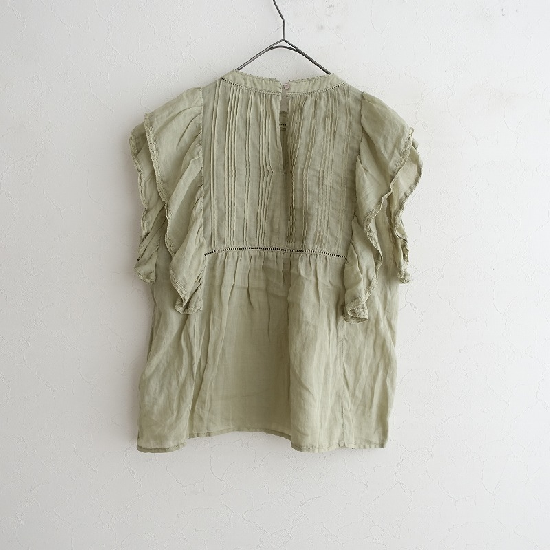 【2024/定価1.1萬】スローブイエナ SLOBE IENA *ラミーフリルピンタックブラウス*フレンチシャツレース(33-2505-30)【13E52】