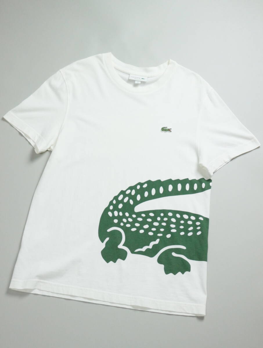 Z306/LACOSTE/ラコステ/ゆうパケット対応/ビッグワニプリントT/半袖Tシャツ/トップス/メンズ/3サイズ/ホワイト/