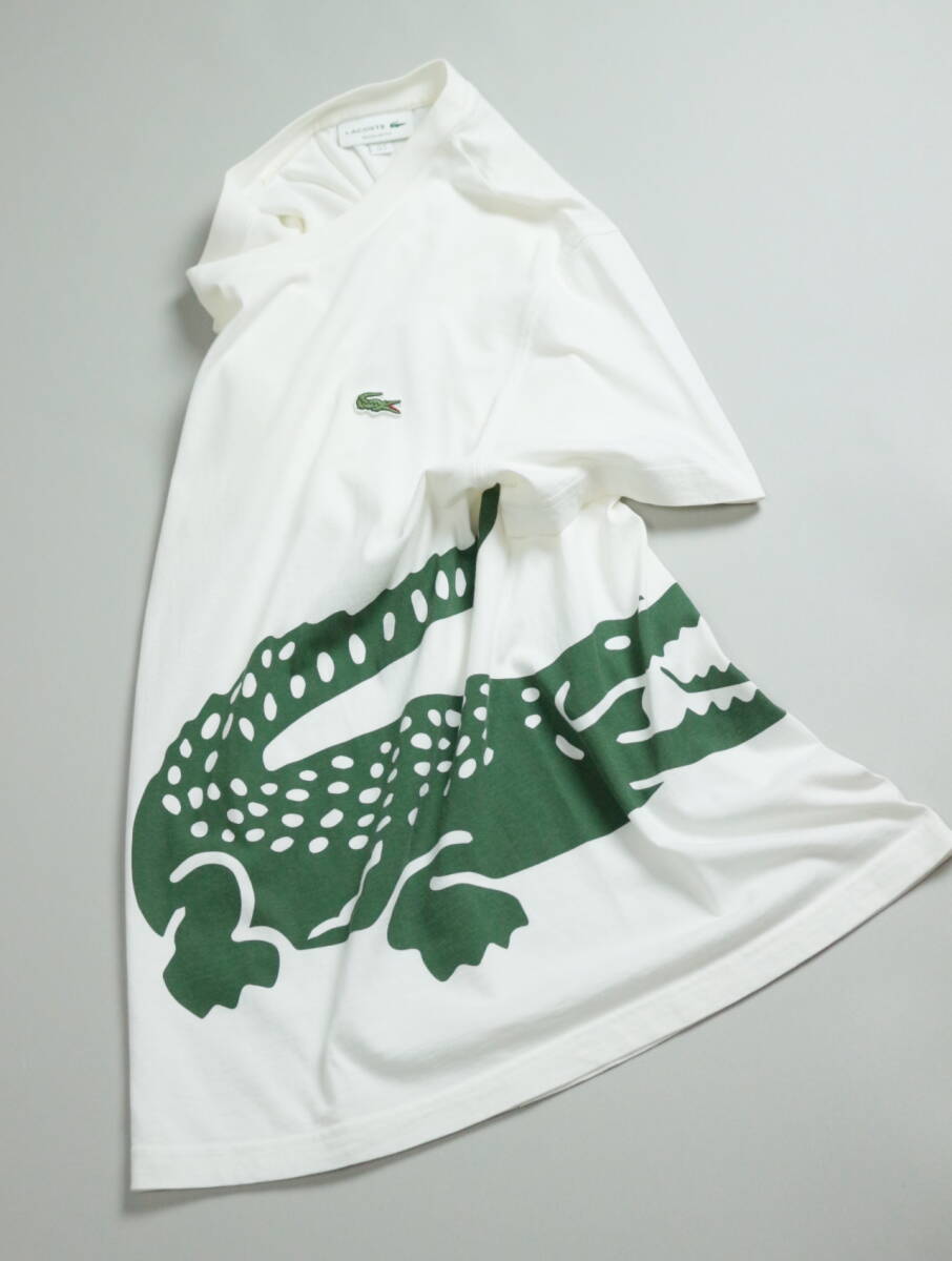 Z306/LACOSTE/ラコステ/ゆうパケット対応/ビッグワニプリントT/半袖Tシャツ/トップス/メンズ/3サイズ/ホワイト/