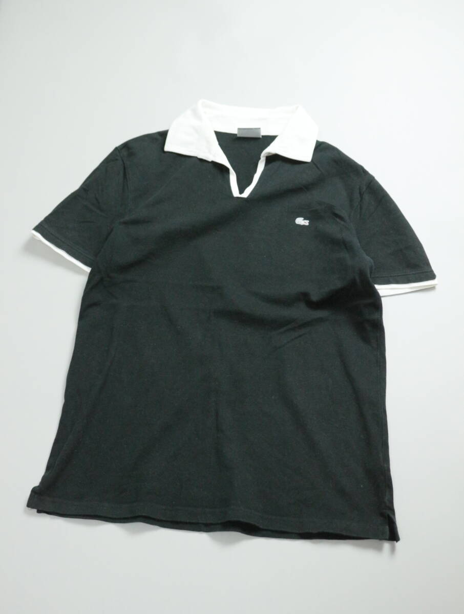 Z373/LACOSTE/ラコステ/シルバーラコステ/ポロシャツ/ピケシャツ/PIQUE/プルオーバーシャツ/メンズ/4サイズ/ブラック/