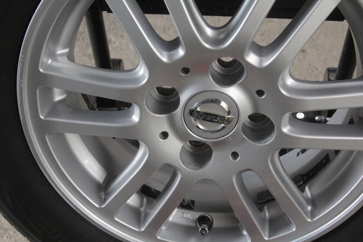 M2条件付送料無料 2021年製 ミゾあり 夏タイヤ 175/65R14×5.5J +40 4H PCD100 日産純正アルミ 4本セット キューブノートサニー_画像2