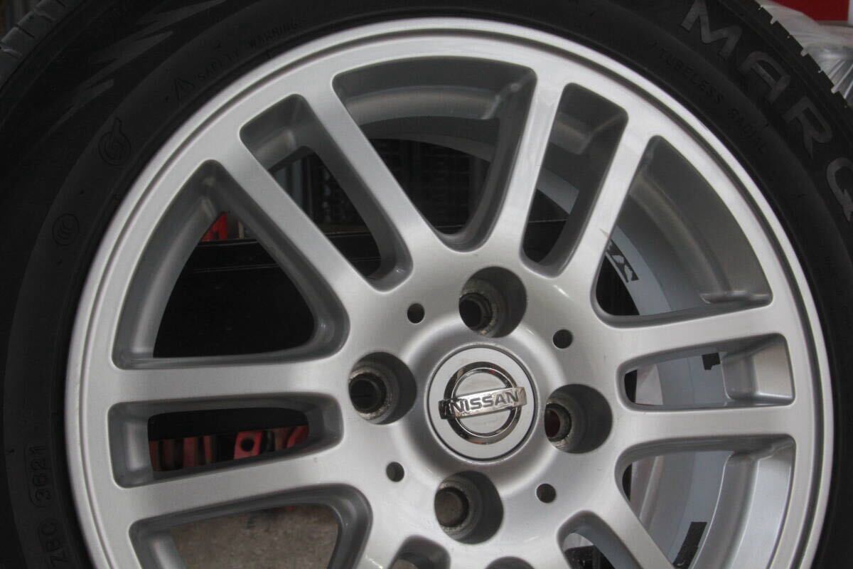 M2条件付送料無料 2021年製 ミゾあり 夏タイヤ 175/65R14×5.5J +40 4H PCD100 日産純正アルミ 4本セット キューブノートサニー_画像3