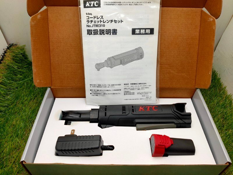 ☆京都機械工具(KTC) 9.5SQ 最大トルク34Nｍ 7.2Ｖ コンパクトタイプ コードレスラチェットレンチセット 全長253ｍｍ 軽量750ｇ JTRE310