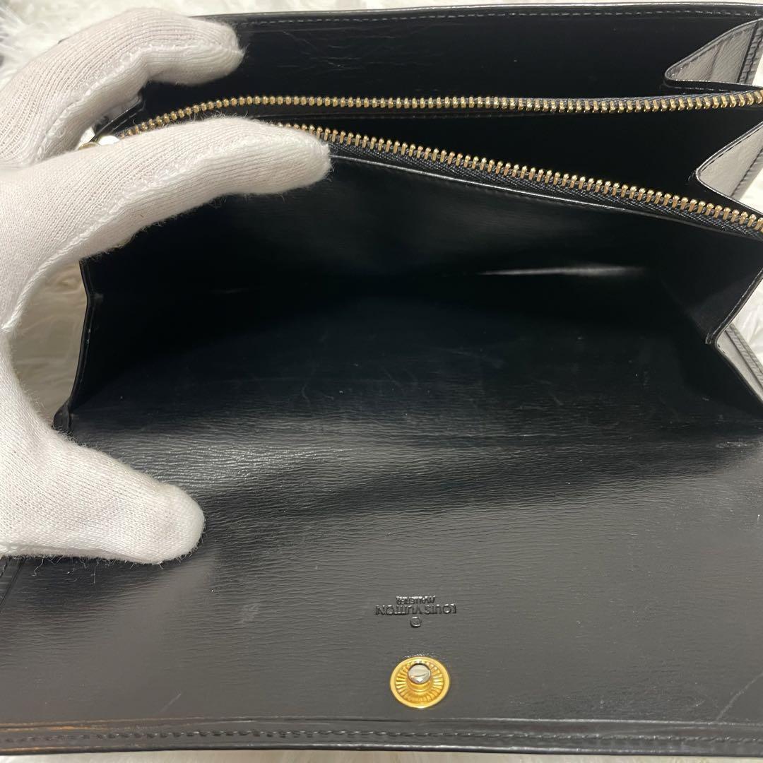 ルイヴィトン エピ ポルト モネ クレディ 財布 二つ折り レザー M63592 Louis Vuitton ブラック 黒 長財布 刻印 ファスナー 金具 男女兼用