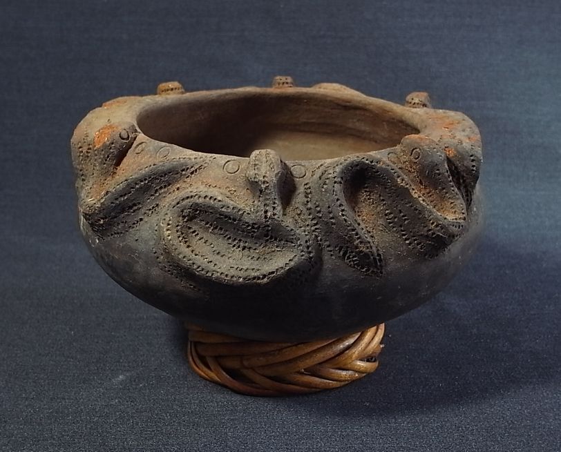1. 臺灣 パイワン族 蛇 古陶磁 土器 陶器
