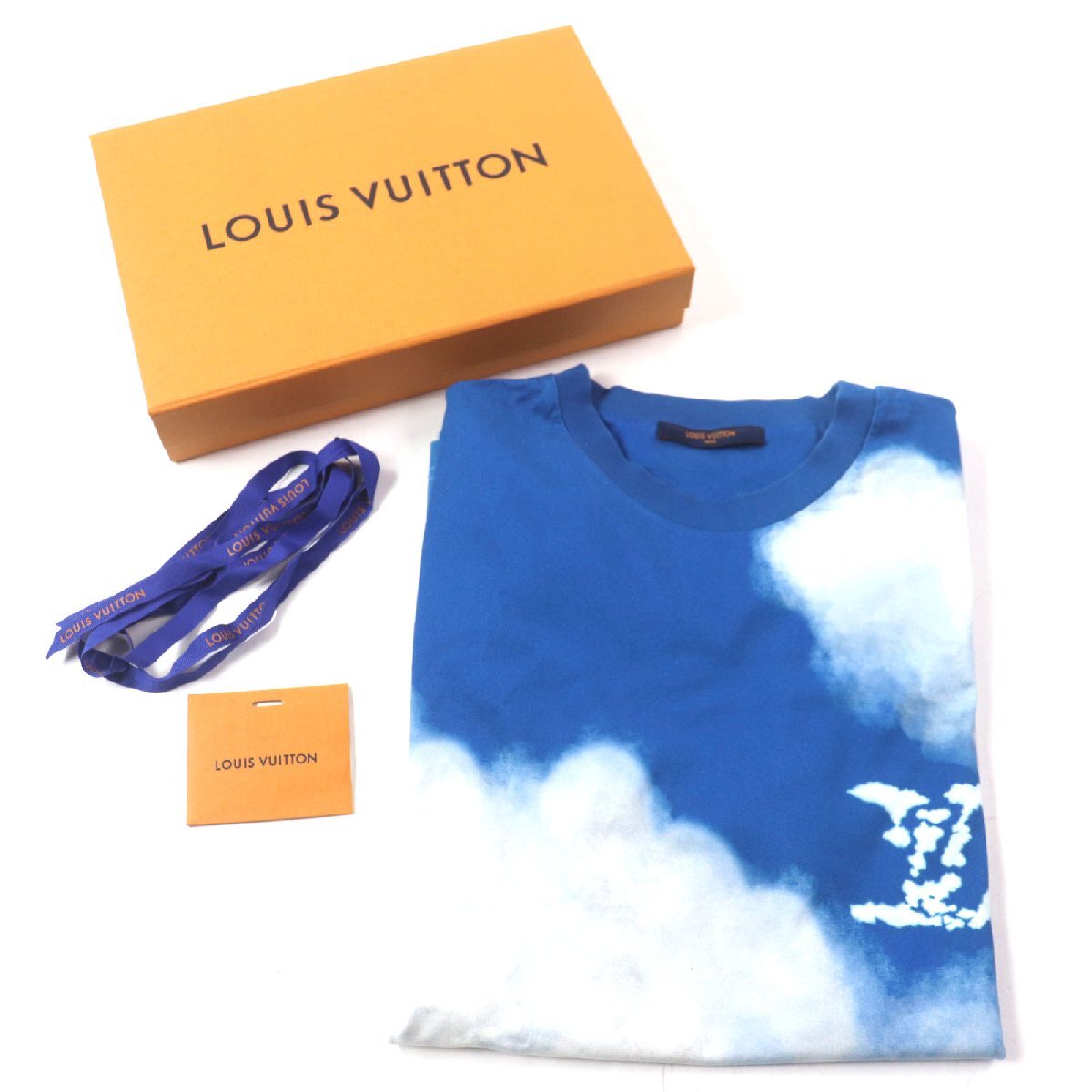  прекрасный товар VLOUIS VUITTON Louis Vuitton 20AWk громкий принт вырез лодочкой LV Logo Short рукав короткий рукав футболка M с коробкой стандартный товар мужской 