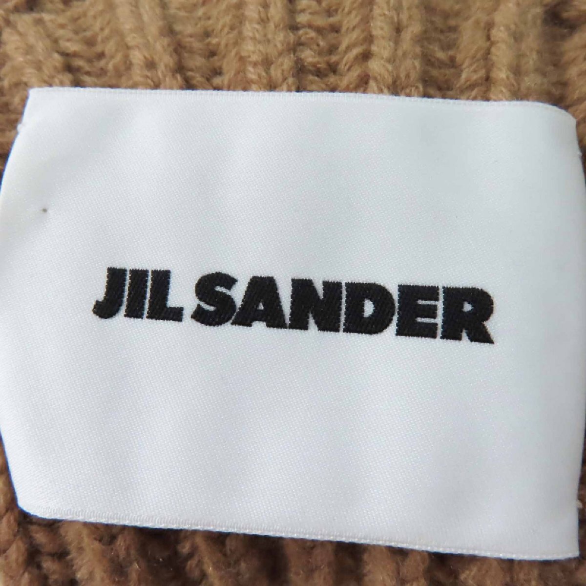 極美品◎JIL SANDER ジルサンダー 2020年製 JSPT751054 ウール カシミヤ アシンメトリー 長袖 ニット ブラウンベージュ 34 伊製 正規品_画像5