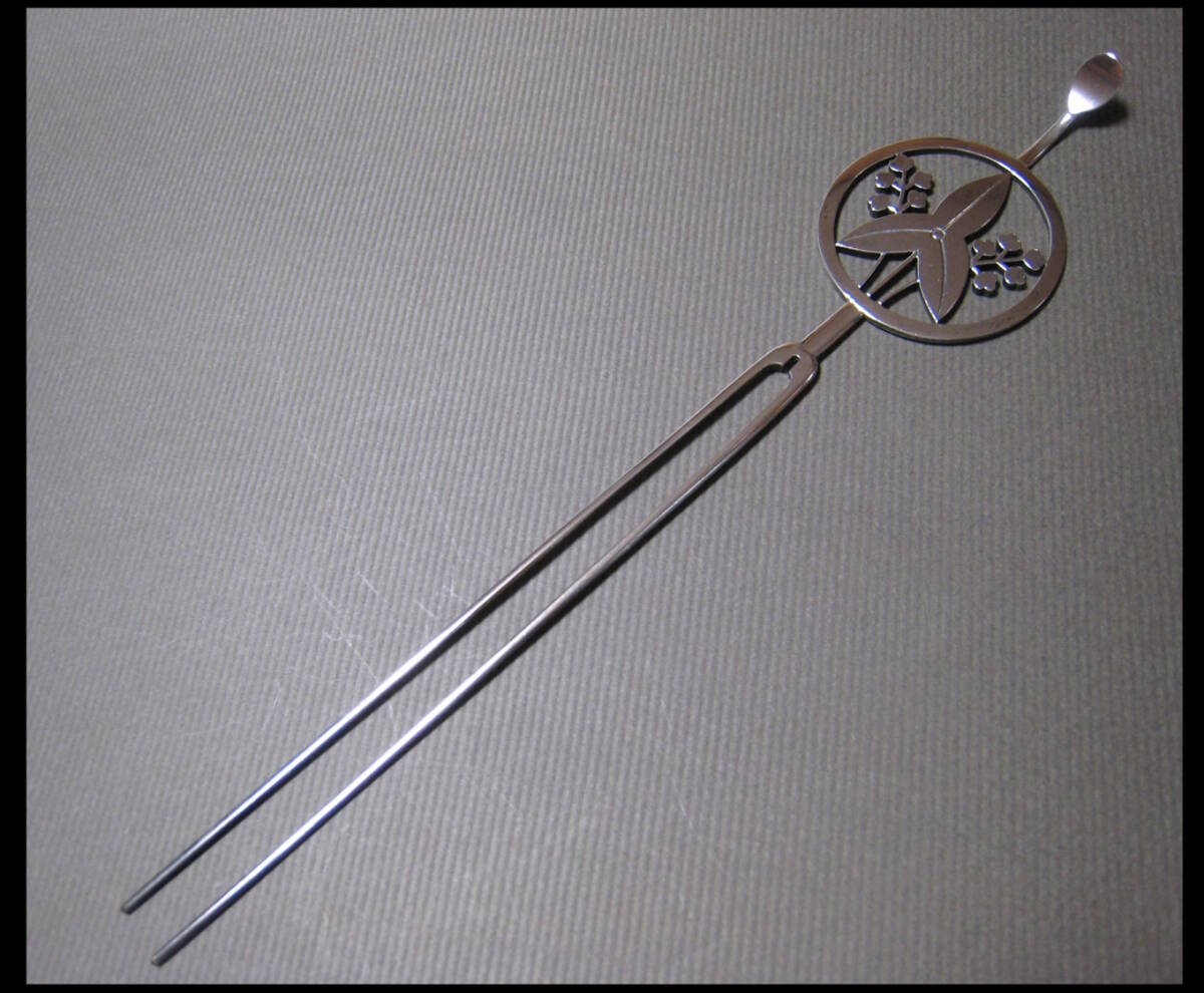 桐 透かし 彫金 大振り 22cm 平打ち簪 日本髪 かつら 和装 髪