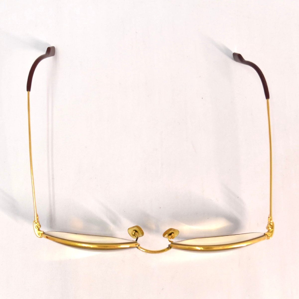 (4-14107)CARTIER カルティエ 眼鏡 58□18 めがね メガネ 重量約41.7g 度入り フレーム ゴールドカラー アイウェア【緑和堂】