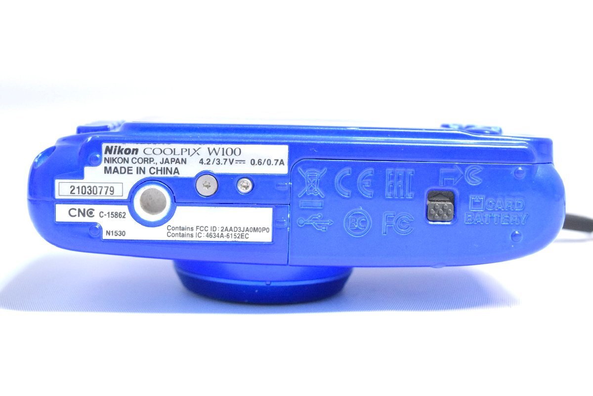 (1-14832)Nikon『COOLPIX W100』コンパクト デジタル 親子カメラ ニコン デジカメ 青 付屬品多數(shù) 通電確認済【緑和堂】