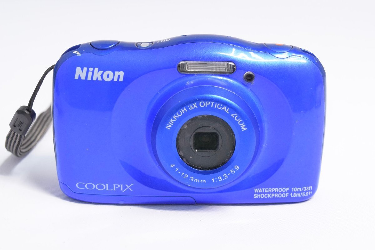 (1-14832)Nikon『COOLPIX W100』コンパクト デジタル 親子カメラ ニコン デジカメ 青 付屬品多數(shù) 通電確認済【緑和堂】