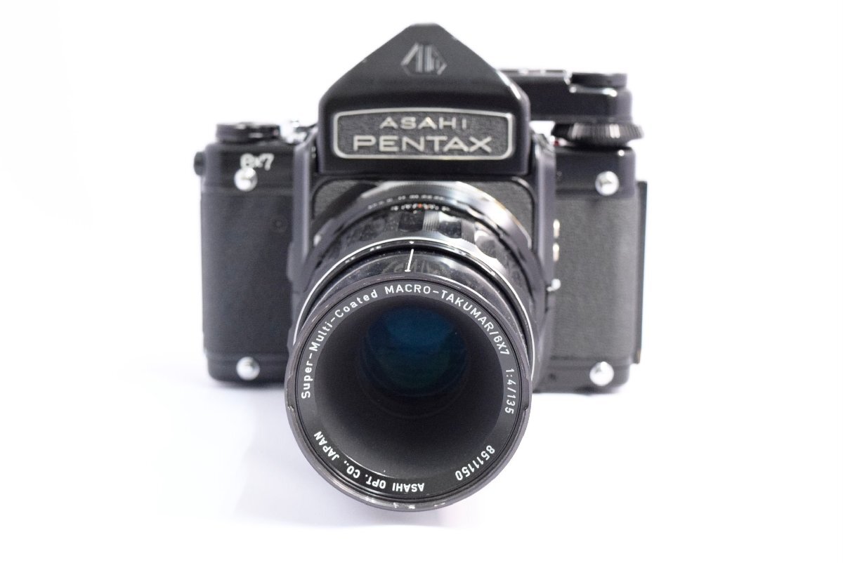 (5-4426)ASAHI PENTAX 6X7 MACRO-TAKUMAR 6X7 135mm F4 ペンタックス フィルムカメラ 簡(jiǎn)易動(dòng)作確認(rèn)済【緑和堂】