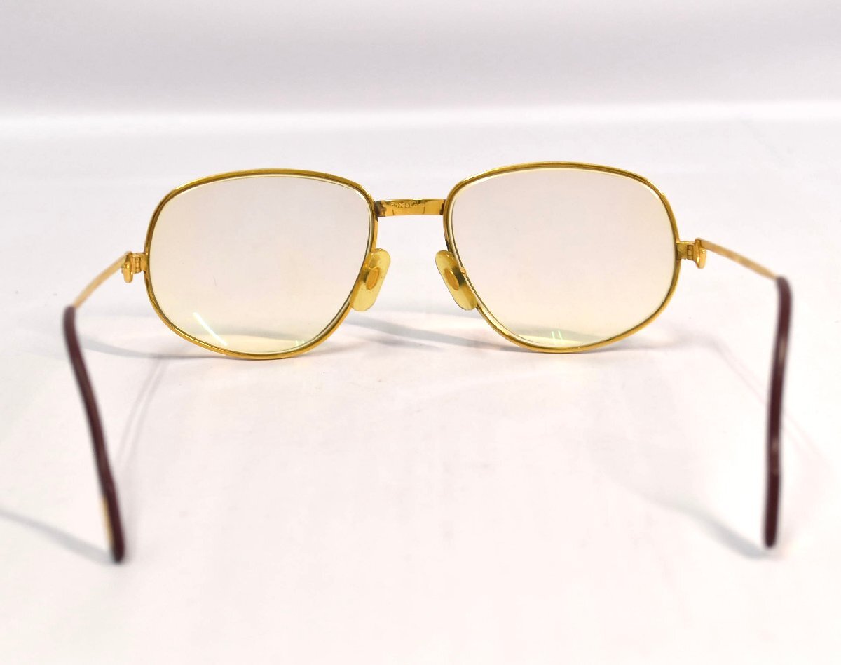 (4-14107)CARTIER カルティエ 眼鏡 58□18 めがね メガネ 重量約41.7g 度入り フレーム ゴールドカラー アイウェア【緑和堂】