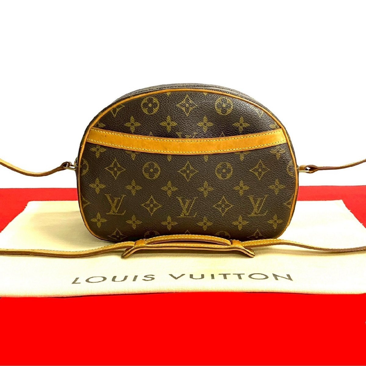 極 美品 LOUIS VUITTON ルイヴィトン ブロワ モノグラム レザー ミニ ショルダーバッグ ポシェット サコッシュ ブラウン 茶 08661_画像1