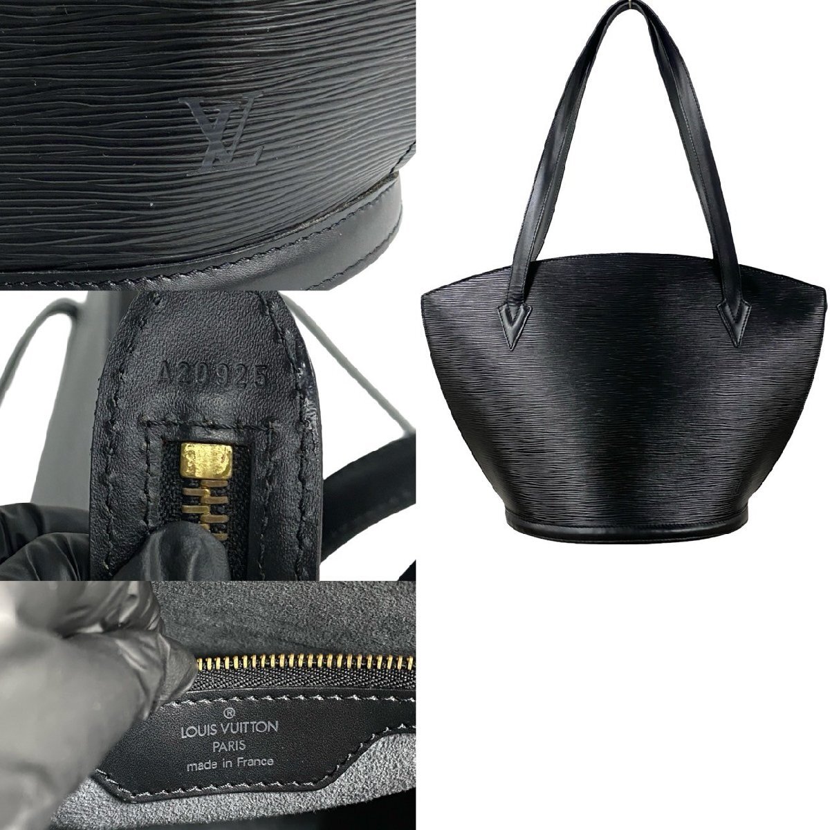 極 美品 LOUIS VUITTON ルイヴィトン サンジャック ショッピング エピ レザー 本革 トートバッグ セミ ショルダーバッグ ノワール 473-8_画像4