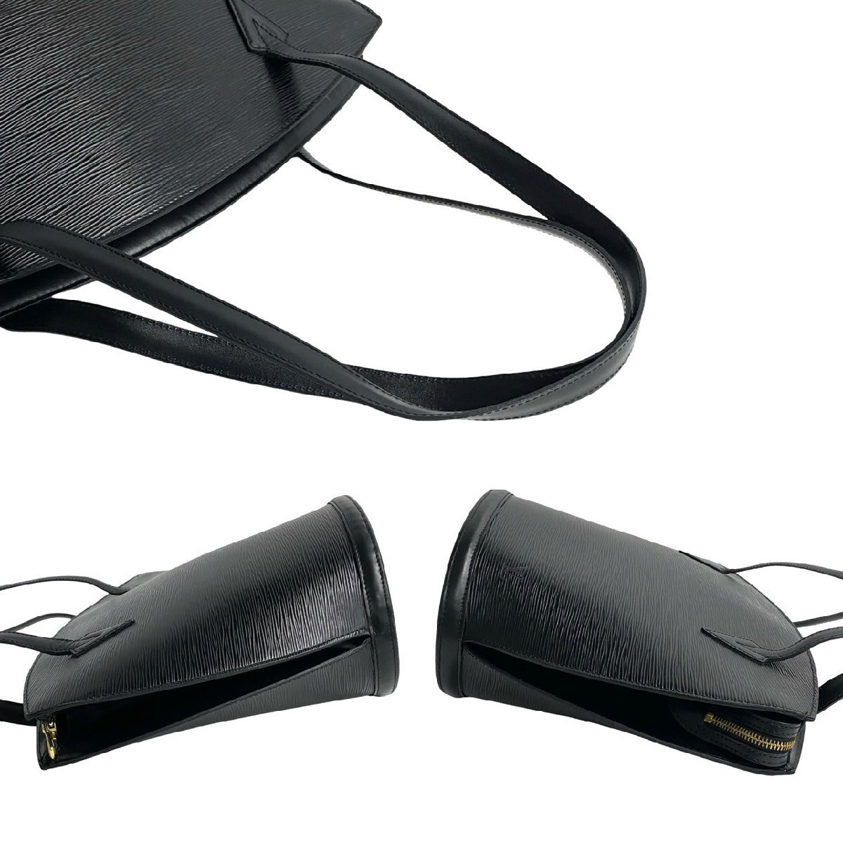 極 美品 LOUIS VUITTON ルイヴィトン サンジャック ショッピング エピ レザー 本革 トートバッグ セミ ショルダーバッグ ノワール 473-8_画像6