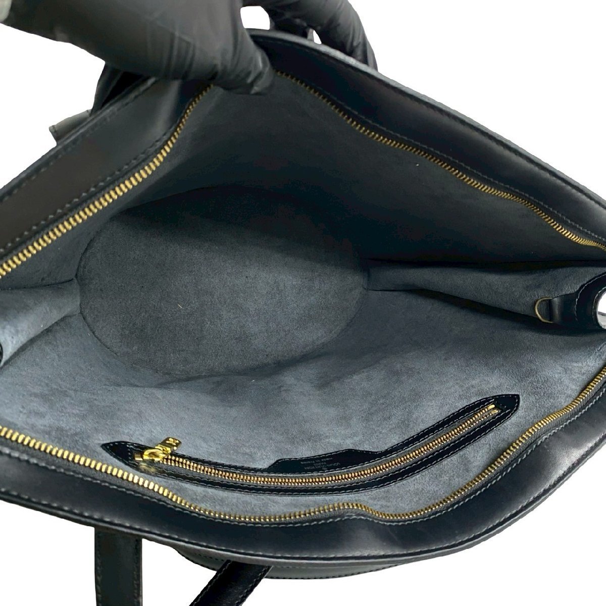 極 美品 LOUIS VUITTON ルイヴィトン サンジャック ショッピング エピ レザー 本革 トートバッグ セミ ショルダーバッグ ノワール 473-8_画像9