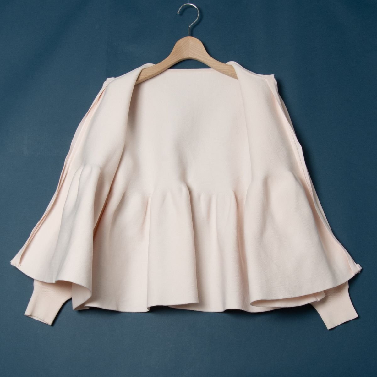 Lajour ラジュール 3DニットノーカラーZIPジャケット アウター 里なし アクリル フェミニン 大人かわいい ピンク F レディース 婦人 女性