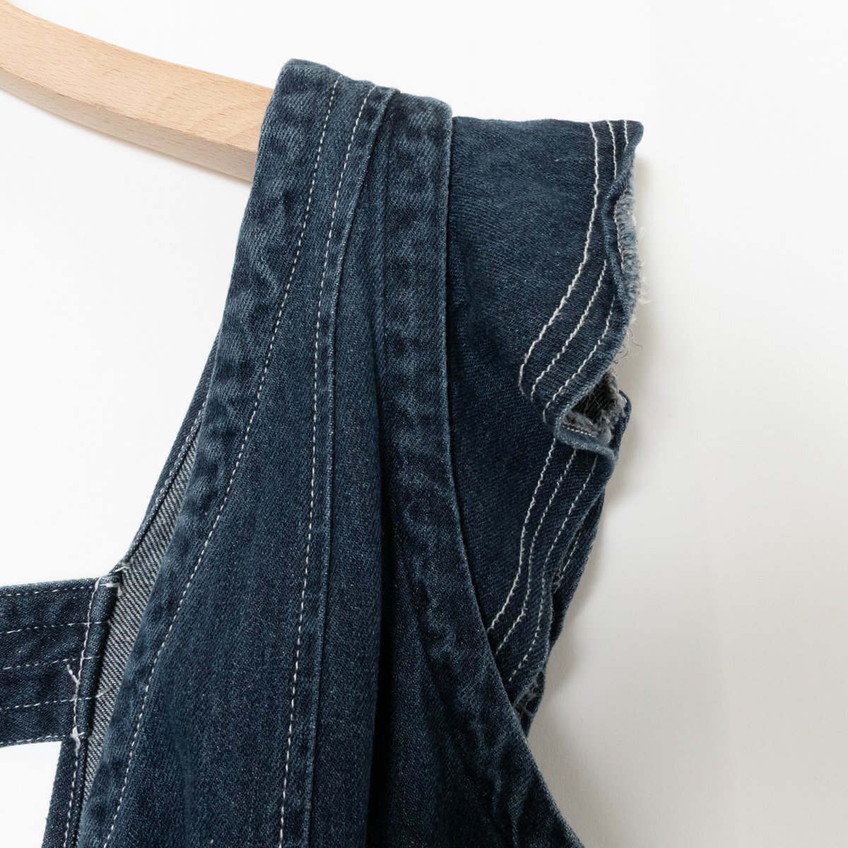 KBF 2WAYke- Be ef оборка Denim One-piece ONE WASH casual LAP дизайн стежок ti tail рукав переустановка хлопок 100% One женский 