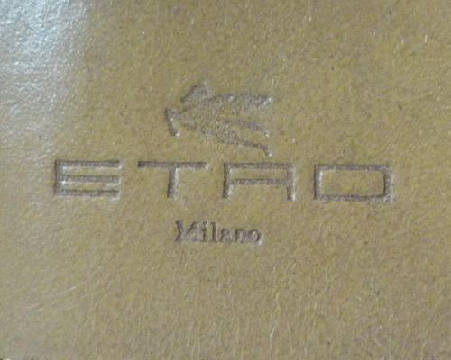 エトロ　ETRO　PVC　ペイズリー柄　赤茶系?。哆B　キーケース