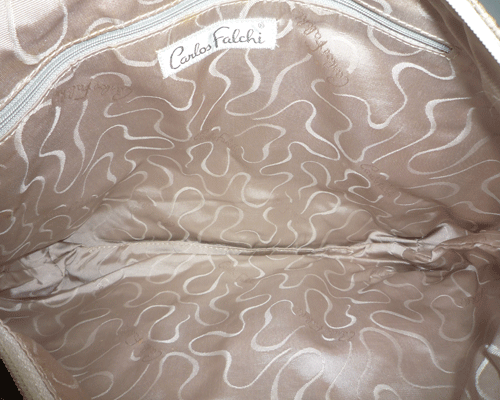 カルロスファルチ CarlosFalch パイソン レザー 本革 ベージュ系 ホワイト系 斜め掛け ショルダーバッグ レディース_画像4