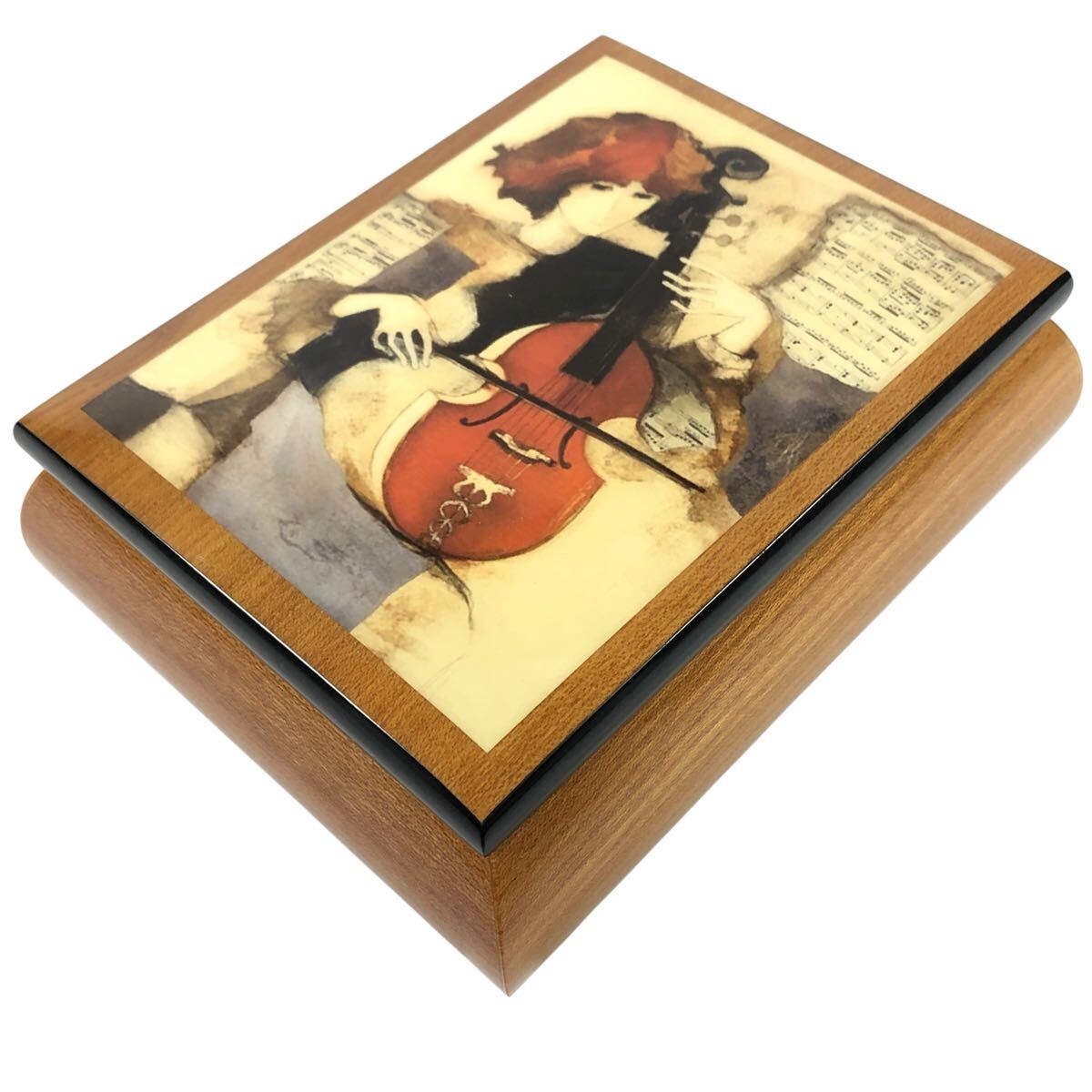 [ L kola-no] подлинный товар ERCOLANO музыкальная шкатулка jue Reebok s драгоценнный камень коробка бардачок Fur Elise Elise поэтому . произведение искусства украшение из дерева сделано в Италии 