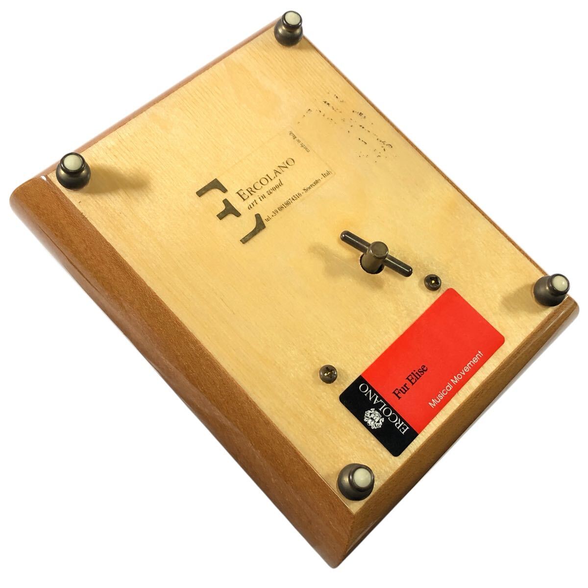 [ L kola-no] подлинный товар ERCOLANO музыкальная шкатулка jue Reebok s драгоценнный камень коробка бардачок Fur Elise Elise поэтому . произведение искусства украшение из дерева сделано в Италии 