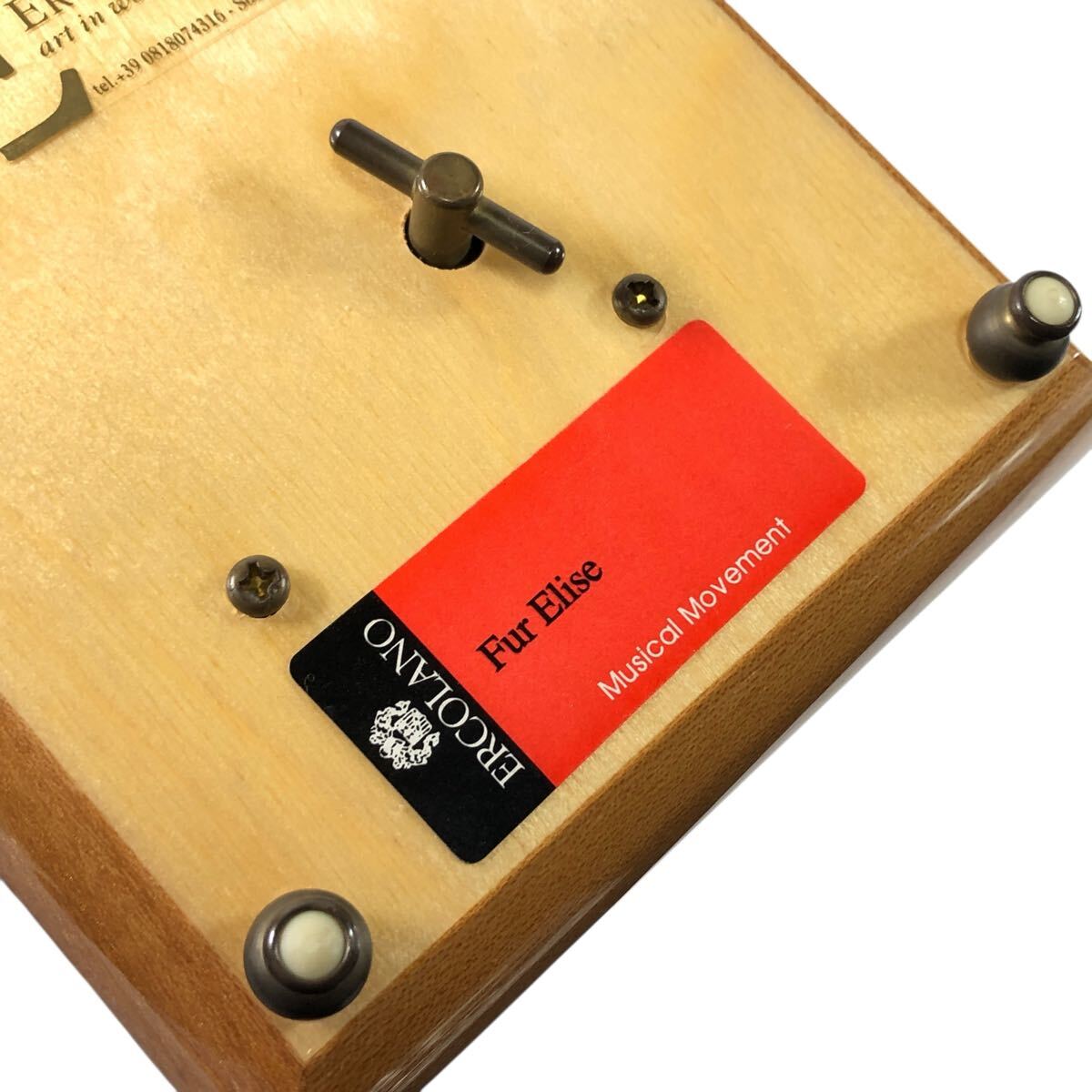 [ L kola-no] подлинный товар ERCOLANO музыкальная шкатулка jue Reebok s драгоценнный камень коробка бардачок Fur Elise Elise поэтому . произведение искусства украшение из дерева сделано в Италии 