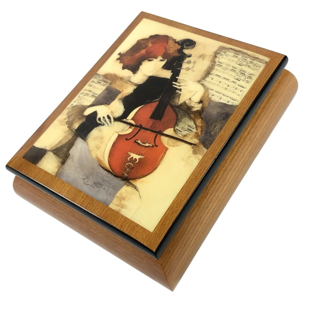 [ L kola-no] подлинный товар ERCOLANO музыкальная шкатулка jue Reebok s драгоценнный камень коробка бардачок Fur Elise Elise поэтому . произведение искусства украшение из дерева сделано в Италии 