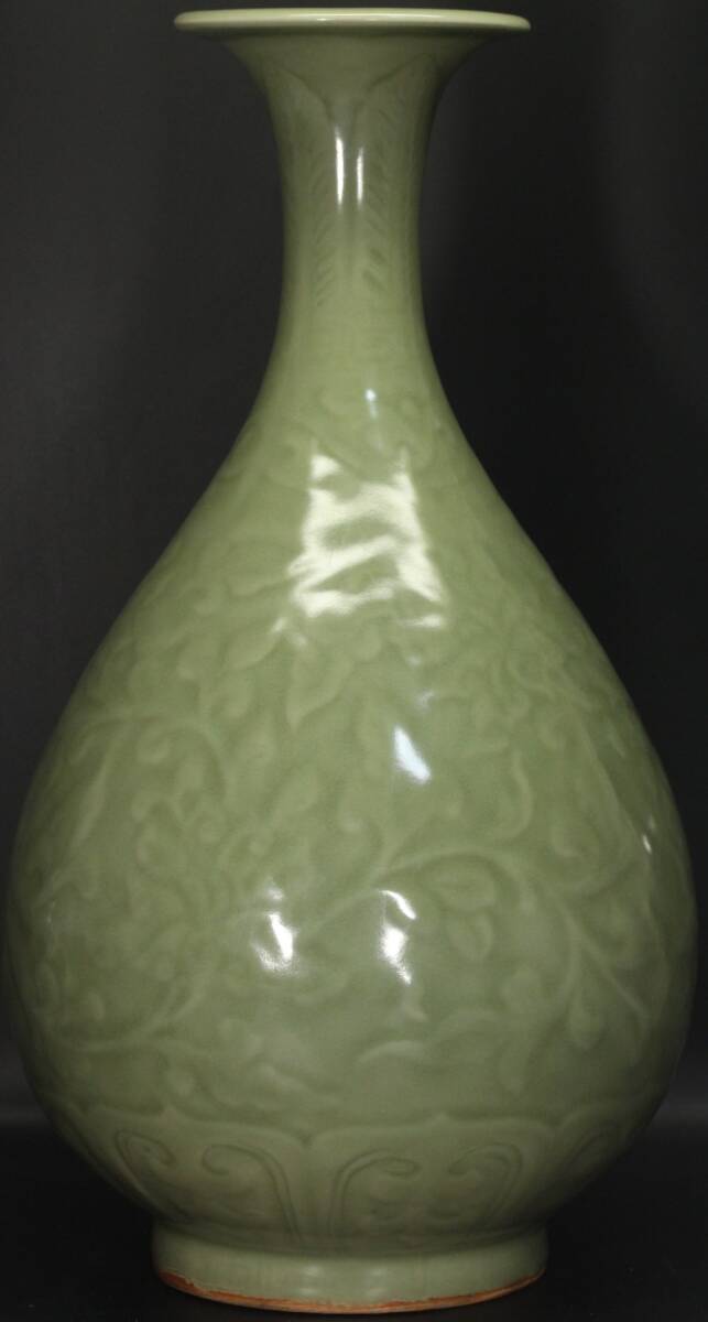 値引 花生 中国美術 骨董品 処州龍泉窯花瓶 元明時代置物 古美術品 工芸品