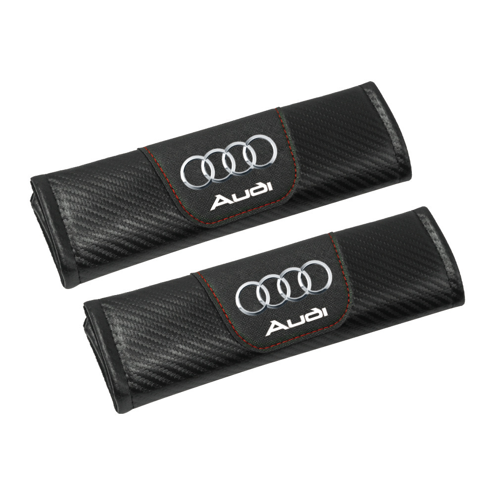 Audi Audi Logo под карбон чёрный карбоновый волокно кожа ремень безопасности накладка 
