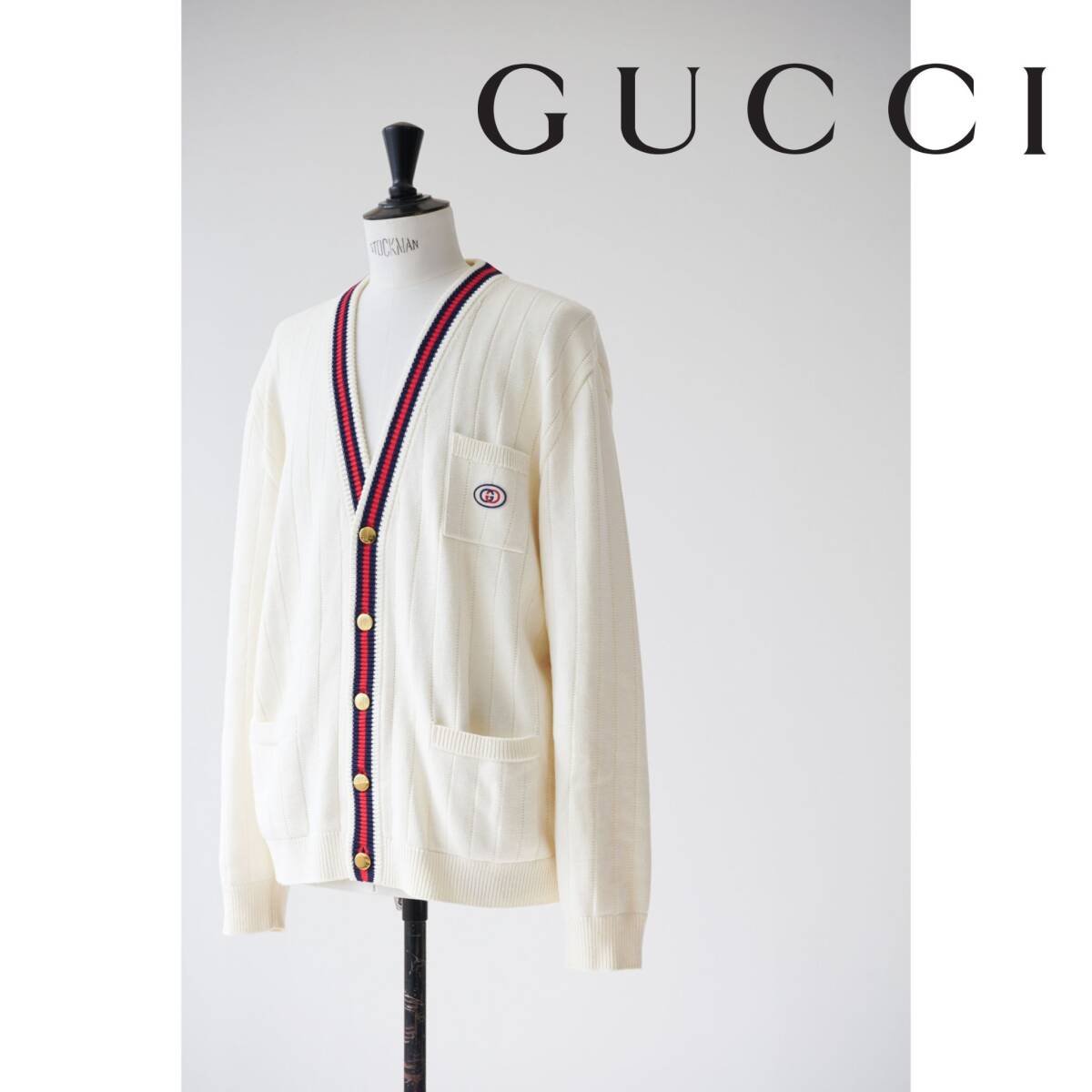 GUCCI グッチ GGロゴ 金ボタン ニット カーディガン size M 0517534
