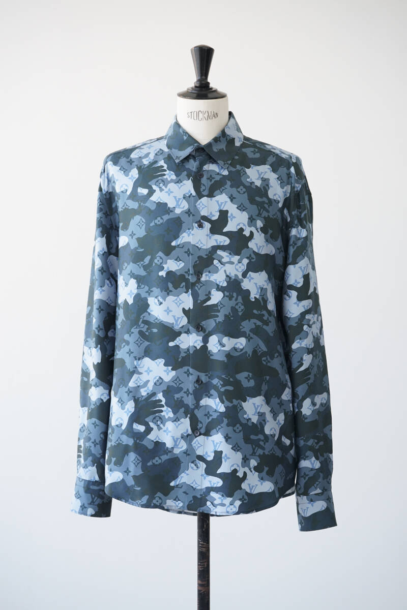 2020AW LOUIS VUITTON ルイヴィトン モノグラム カモフラ シルク シャツ size L RM202M XFU HJS11W 0429174