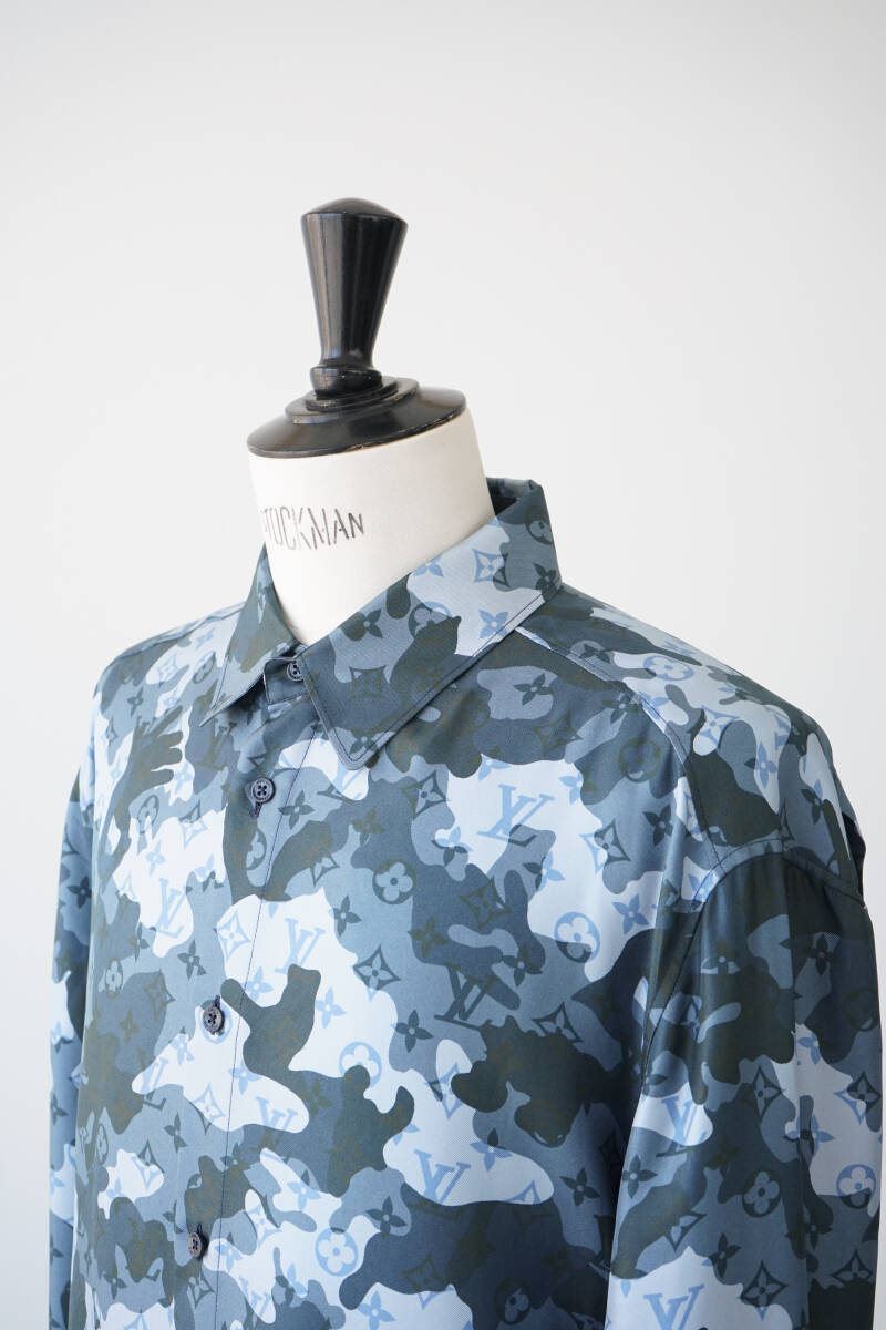 2020AW LOUIS VUITTON ルイヴィトン モノグラム カモフラ シルク シャツ size L RM202M XFU HJS11W 0429174